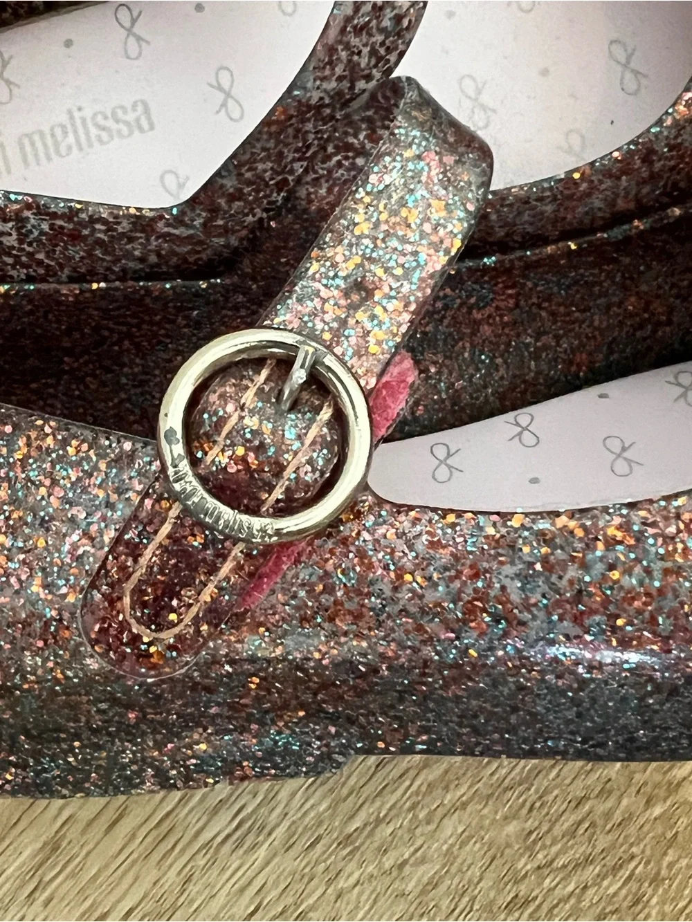 Mini Melissa Glitter Mary Janes with signature fruity scent!